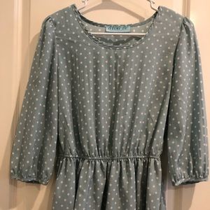 Polka dot peplum blouse